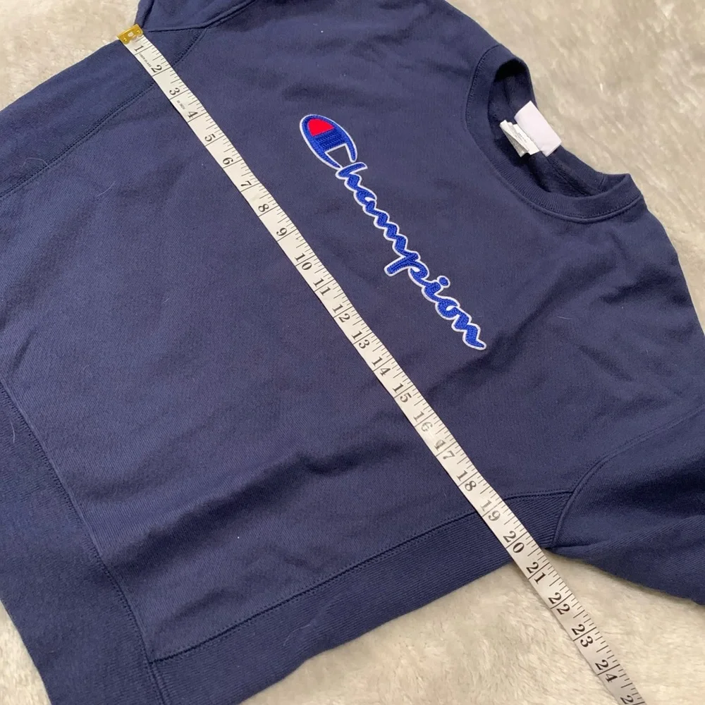Champion Reverse Weave Womens Blue Y2K Pullover Sweater Size‎ Medium
